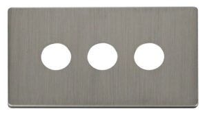 Click Definity 3 Gang Toggle Switch Cover Plate Stainless Steel