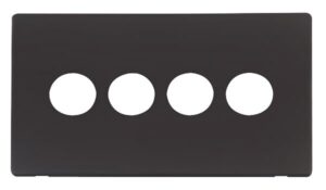Click Definity 4 Gang Toggle Switch Cover Plate Black