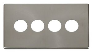 Click Definity 4 Gang Toggle Switch Cover Plate Brushed Stainless
