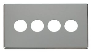 Click Definity 4 Gang Toggle Switch Cover Plate Chrome