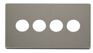 Click Definity 4 Gang Toggle Switch Cover Plate Stainless Steel