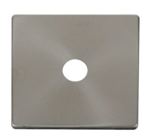 Click Definity Single Coaxial Socket Cover Plate Brushed Stainless