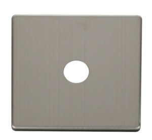 Click Definity Single Coaxial Socket Cover Plate Stainless Steel