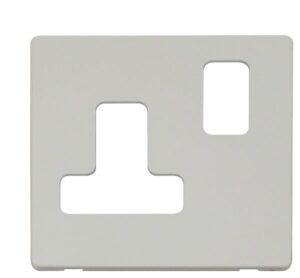 Click Definity 15A Round Pin Switched Socket Cover Plate White