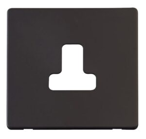Click Definity 5A Round Pin Socket Outlet Cover Plate Black