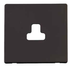 Click Definity 2A Round Pin Socket Outlet Cover Plate Black