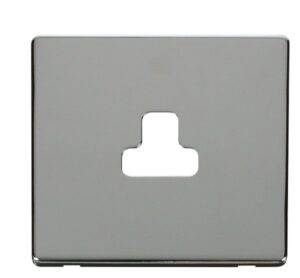 Click Definity 2A Round Pin Socket Outlet Cover Plate Chrome