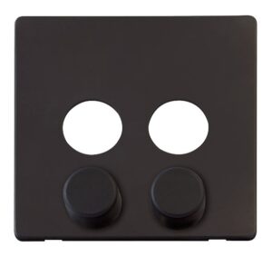 Click Definity 2 Gang Dimmer Switch Cover Plate Black