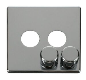 Click Definity 2 Gang Dimmer Switch Cover Plate Chrome