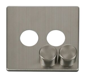 Click Definity 2 Gang Dimmer Switch Cover Plate Stainless Steel