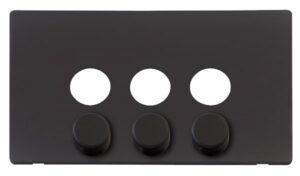 Click Definity 3 Gang Dimmer Switch Cover Plate Black