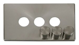 Click Definity 3 Gang Dimmer Switch Cover Plate Brushed Stainless