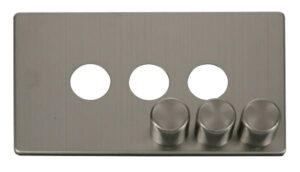 Click Definity 3 Gang Dimmer Switch Cover Plate Stainless Steel