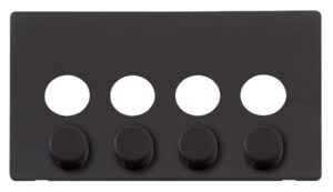 Click Definity 4 Gang Dimmer Switch Cover Plate Black