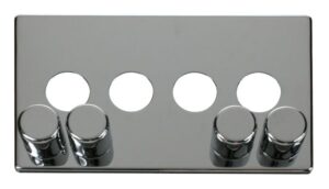 Click Definity 4 Gang Dimmer Switch Cover Plate Chrome