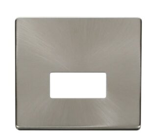 Click Definity Connection Unit Cover Plate Brushed Stainless
