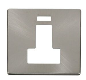 Click Definity Switched Connection Unit With Neon Cover Plate Brushed Stainless