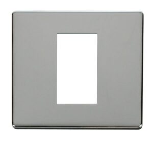 Click New Media 1 Gang Plate Single Media Module Cover Plate Chrome