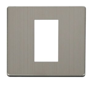 Click New Media 1 Gang Plate Single Media Module Cover Plate Stainless Steel
