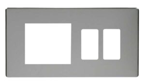 Click GridPro Hotel Accessory Plate 2 Gang GridPro Frontplate With Twin New Media Aperture Cover Plate