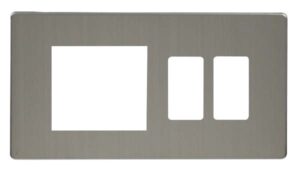 Click GridPro Hotel Accessory Plate 2 Gang GridPro Frontplate With Twin New Media Aperture Cover Plate