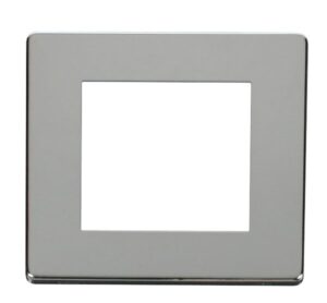 Click New Media 1 Gang Plate Twin Media Module Cover Plate Chrome