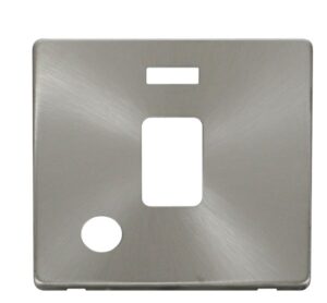 Click Definity 20A Dp Switch With Flex Outlet & Neon Cover Plate Brushed Stainless