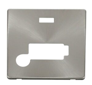 Click Definity Conn. Unit With Flex Outlet & Neon (Lockable) Cover Plate Br. Stainless