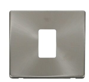 Click MiniGrid 1 Gang Single Aperture Cover Plate Brushed Stainless
