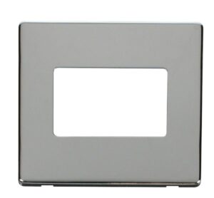 Click MiniGrid 1 Gang Triple Aperture Cover Plate Chrome