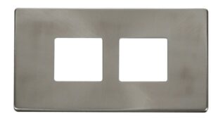 Click MiniGrid 2 Gang (2 X 2) Aperture Cover Plate Brushed Stainless