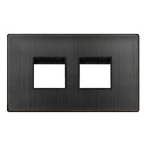 Click MiniGrid 2 Gang Minigrid 2 X 2 Aperture Cover Plate Matt Bronze