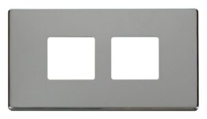 Click MiniGrid 2 Gang (2 X 2) Aperture Cover Plate Chrome