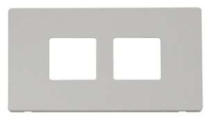 Click MiniGrid 2 Gang (2 X 2) Aperture Cover Plate White