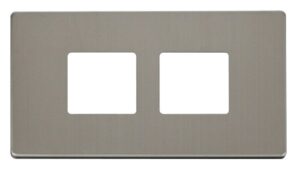 Click MiniGrid 2 Gang (2 X 2) Aperture Cover Plate Stainless Steel