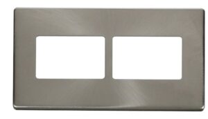 Click MiniGrid 2 Gang (2 X 3) Aperture Cover Plate Brushed Stainless