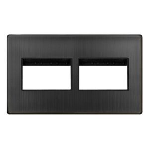 Click MiniGrid 2 Gang Minigrid 3 X 2 Aperture Cover Plate Matt Bronze