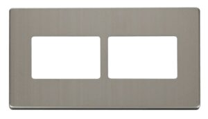 Click MiniGrid 2 Gang (2 X 3) Aperture Cover Plate Stainless Steel