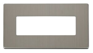 Click MiniGrid 2 Gang (6 In-Line) Aperture Cover Plate Stainless Steel