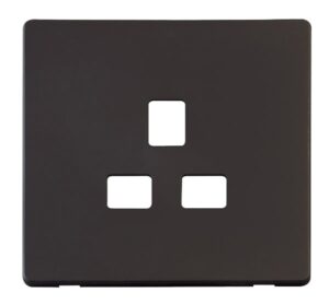 Click Definity 1 Gang 13A Socket Cover Plate Black