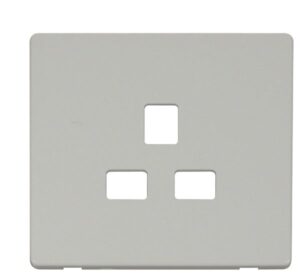 Click Definity 1 Gang 13A Socket Cover Plate White