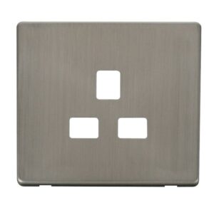 Click Definity 1 Gang 13A Socket Cover Plate Stainless Steel