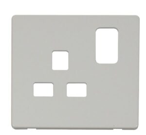 Click Definity 1 Gang 13A Switched Socket Cover Plate White