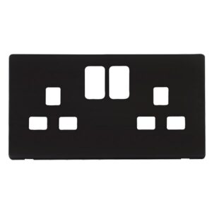 Click Definity 2G 13A Switch Socket Plate Mb