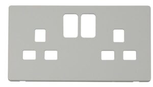 Click Definity 2 Gang 13A Switched Socket Cover Plate White
