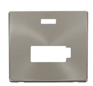 Click Definity Connection Unit With Neon (Lockable) Cover Plate Brushed Stainless