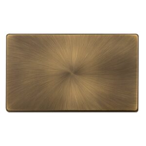 Click Definity Complete 2 Gang Blank Plate Antique Brass Cover Plate
