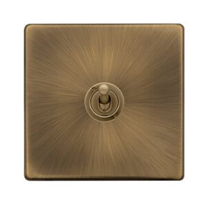 Click Definity Complete 10Ax 1 Gang 2 Way Toggle Switch Antique Brass