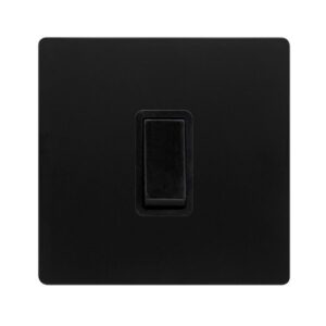 Click Definity Complete 10Ax Ingot 1 Gang 2 Way Switch Matt Black Cover Plate Black Insert