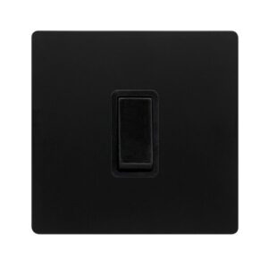 Click Definity Complete 10Ax Ingot 1 Gang Intermediate Switch Matt Black Cover Plate Black Insert